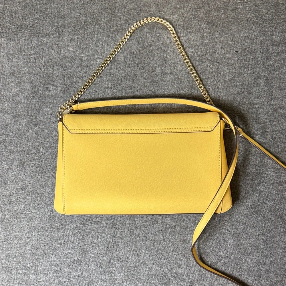 Kate Spade New York‎ Yellow Saffiano Leather Crossbody Bag with Chain Strap